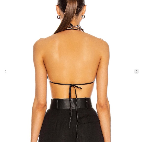 Aya Muse Faux Leather Tie Halter Backless Crop Top Size XS Revolve - Picture 4 of 15